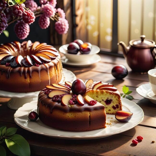 Beztłuszczowe ciasto z owocami