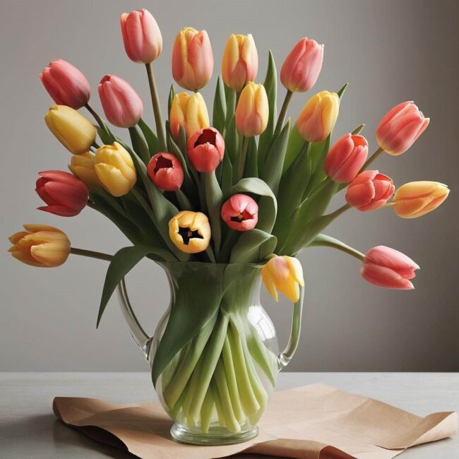 Jak zawiązać bukiet z tulipanów