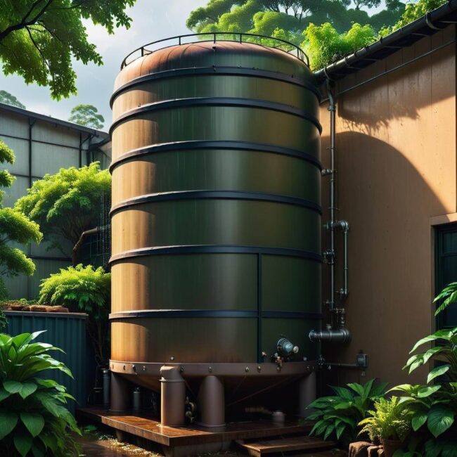 Kamuflaż dla zbiornika na deszczówkę