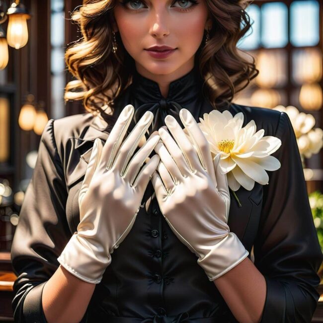 Rękawiczki jedwabne eleganckie