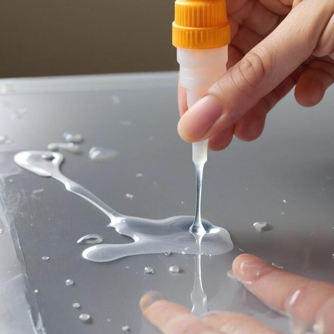 Usuwanie świeżego kleju kropelkowego z plastiku