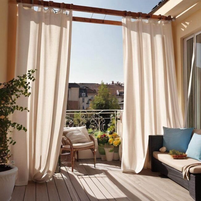 Wsparcie dla zasłon na balkonie