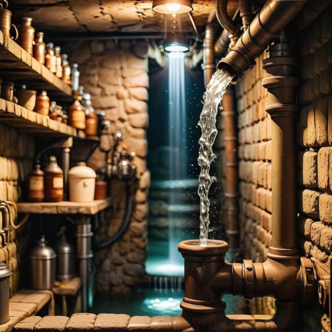 Wylewka w piwnicy bez folii