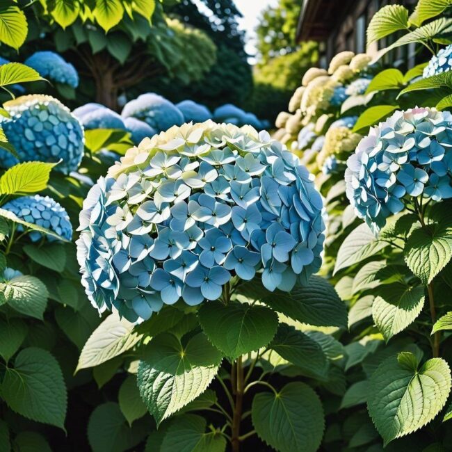 hortensje w ogrodzie pomysły